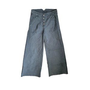 Loup Black Wide Leg Cropped Jeans Size Small